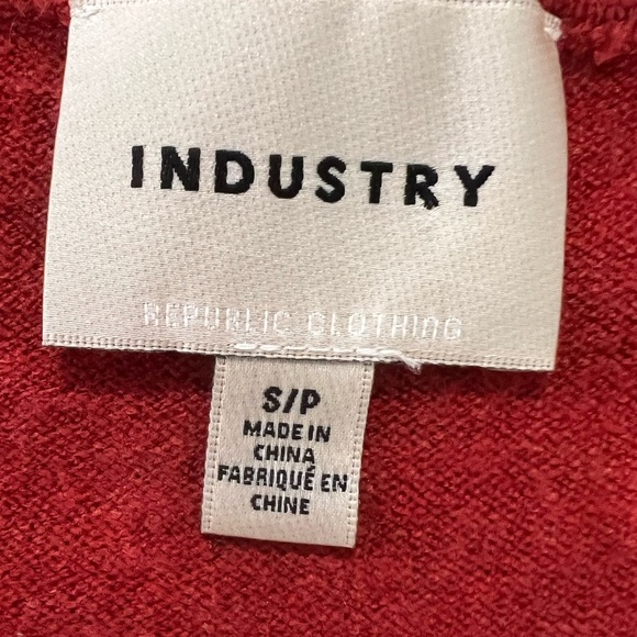 INDUSTRY orange viscose blend V-neck knit sweater size S - Picture 7 of 7